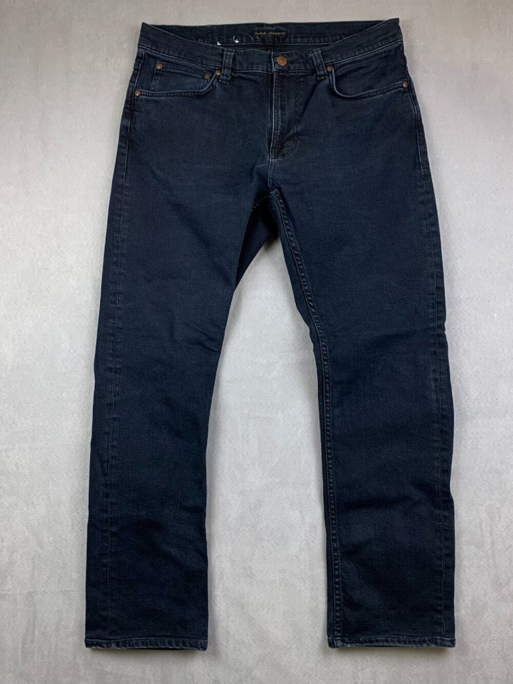 Nudie Jeans Mens Pants 32 Blue Denim Lean Dean Dark Wash Cotton Stretch 32x29